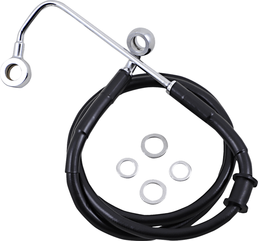 DRAG SPECIALTIES 1741-5787 Brake Line - +10" - Black - '15-'17 Softail