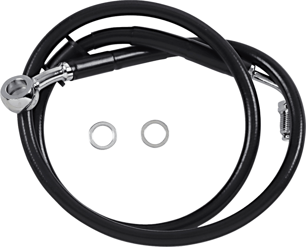 DRAG SPECIALTIES 1741-5797 Brake Line - +6" - Black - '18-'24 Softail