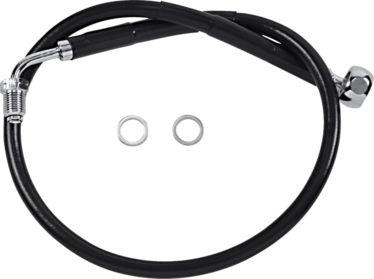DRAG SPECIALTIES 1741-5806 Brake Line - Front (Upper) - Black