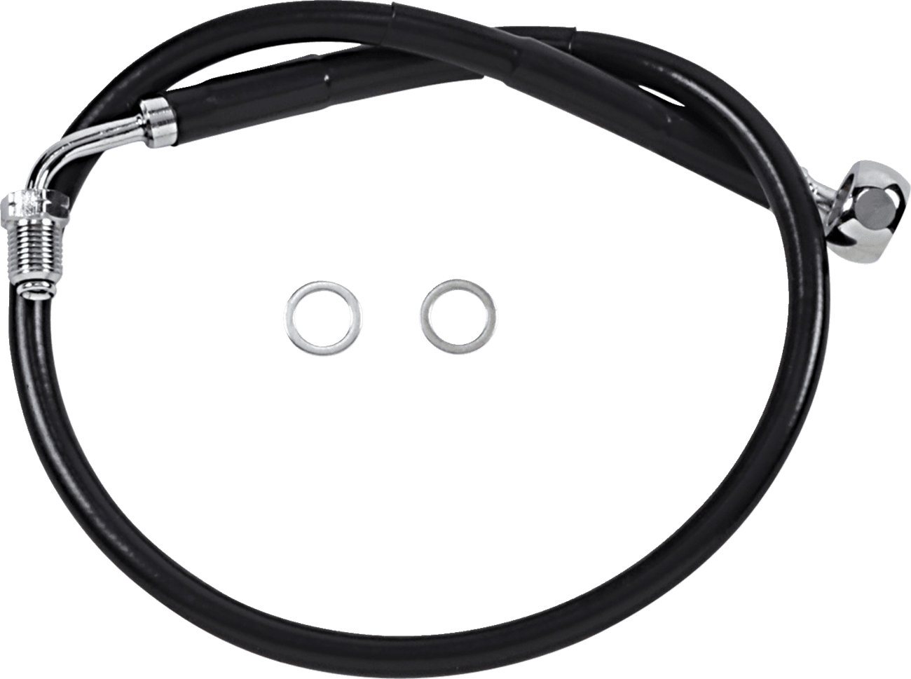 DRAG SPECIALTIES 1741-5806 Brake Line - Front (Upper) - Black