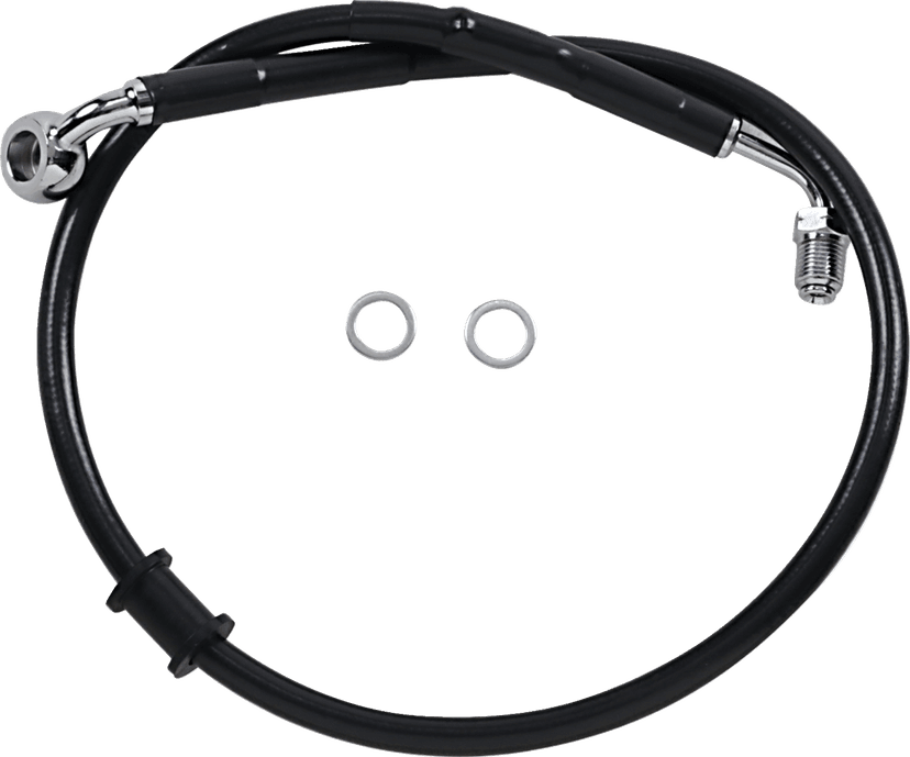 DRAG SPECIALTIES 1741-5819 Brake Line - +2" - Black - '18-'21 Softail