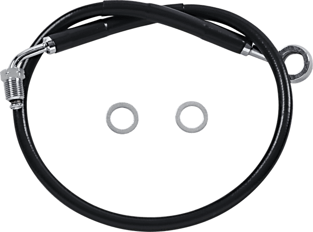 DRAG SPECIALTIES 1741-5830 Brake Line - Front (Upper) - Black