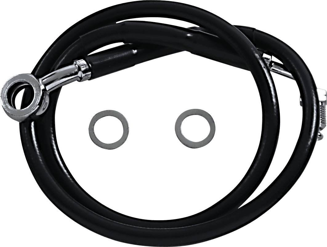 DRAG SPECIALTIES 1741-5834 Brake Line - +8" - Black - '18-'23 Softail