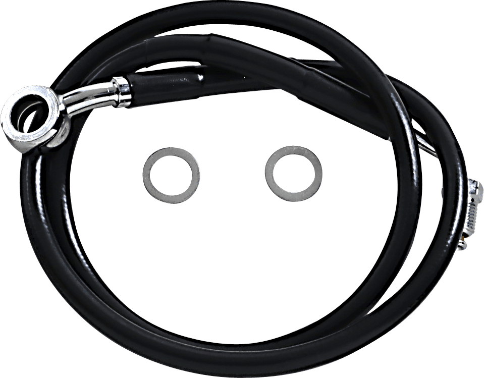 DRAG SPECIALTIES 1741-5835 Brake Line - +10" - Black - '18-'23 Softail