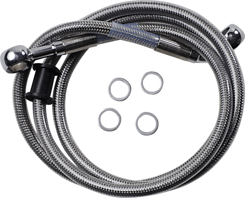 DRAG SPECIALTIES 1741-5837 Brake Line - Front (Upper) - Stainless Steel