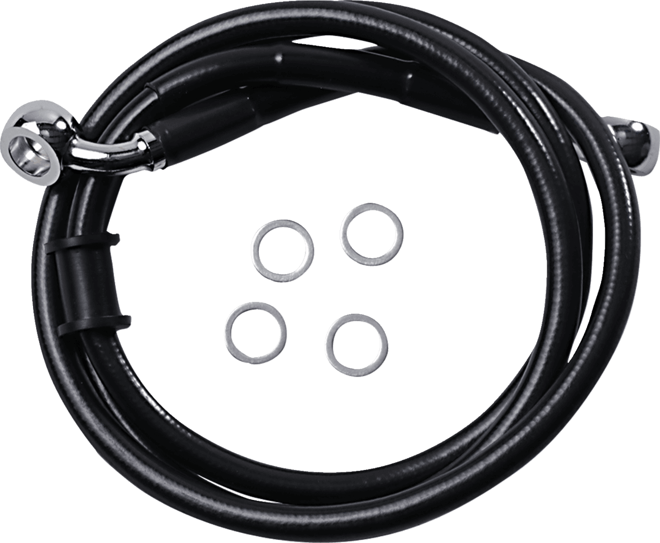 DRAG SPECIALTIES 1741-5839 Brake Line - Front (Upper) - Black