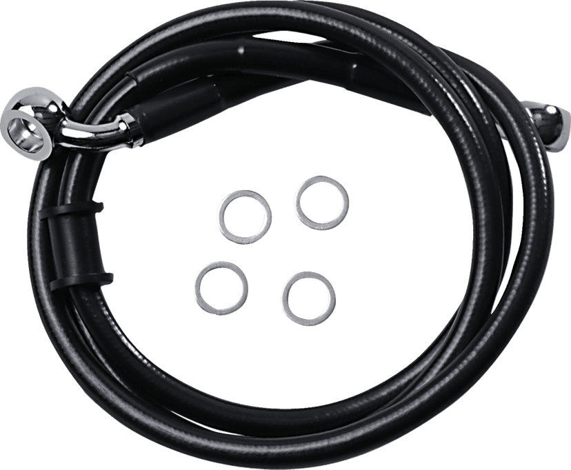 DRAG SPECIALTIES 1741-5839 Brake Line - Front (Upper) - Black