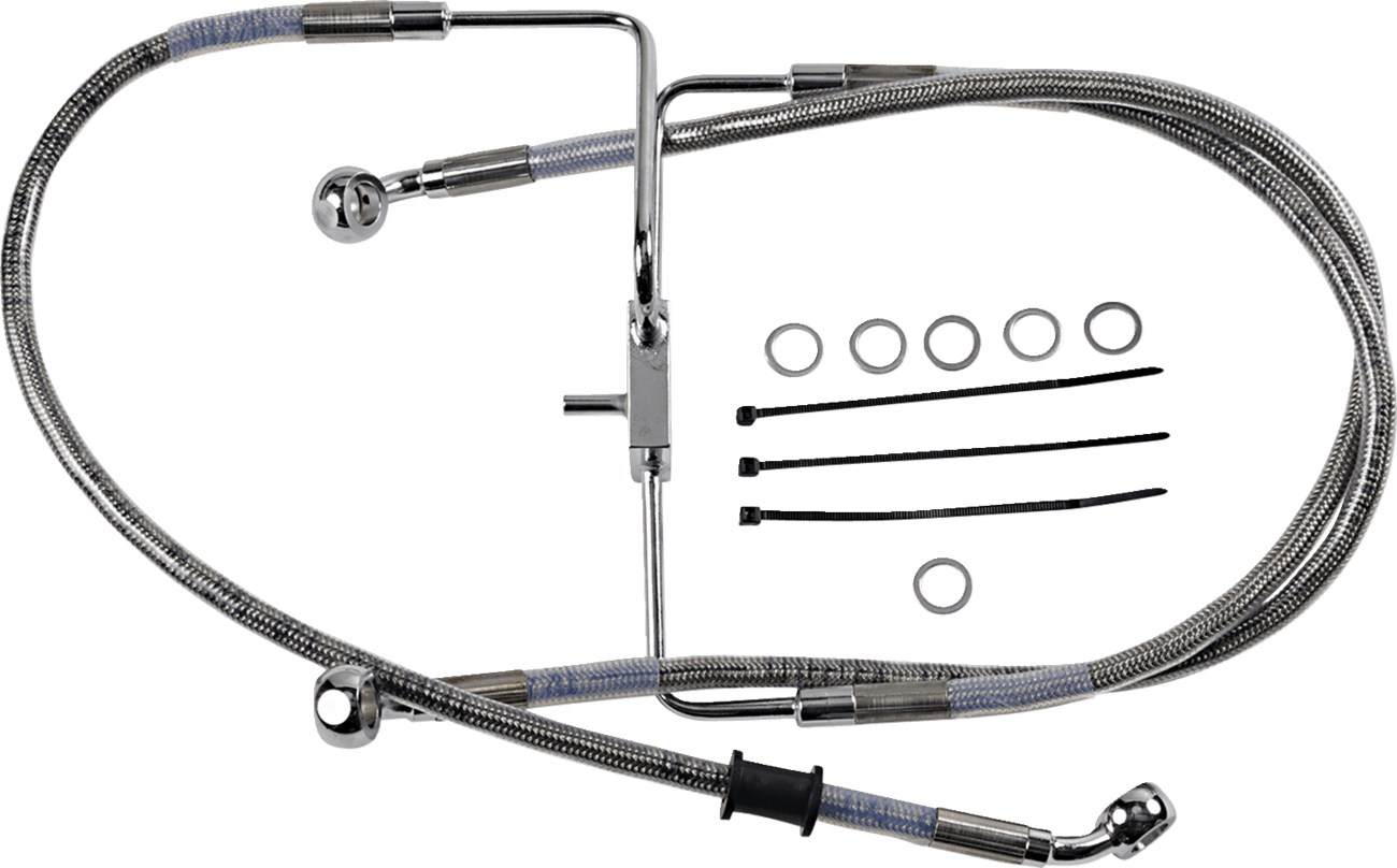 DRAG SPECIALTIES 1741-5847 Brake Line - +4" - Stainless Steel - XL