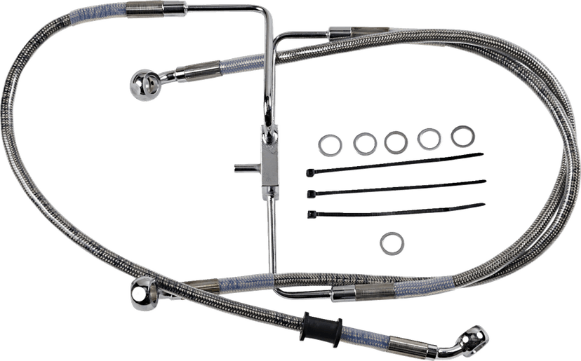 DRAG SPECIALTIES 1741-5847 Brake Line - +4" - Stainless Steel - XL