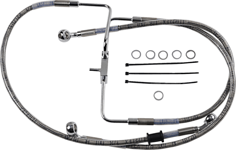 DRAG SPECIALTIES 1741-5848 Brake Line - +6" - Stainless Steel - XL