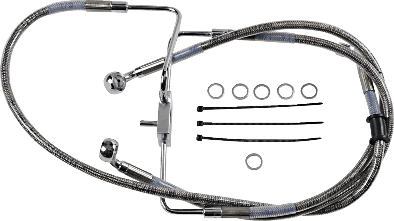 DRAG SPECIALTIES 1741-5850 Brake Line - +10" - Stainless Steel - XL