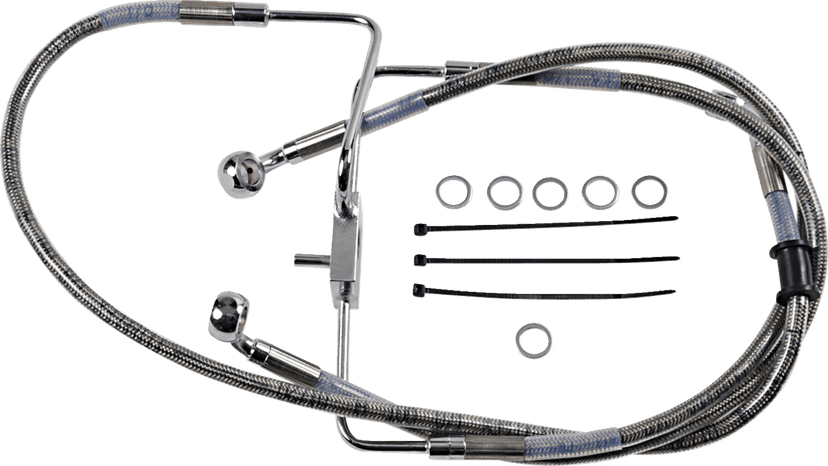 DRAG SPECIALTIES 1741-5850 Brake Line - +10" - Stainless Steel - XL