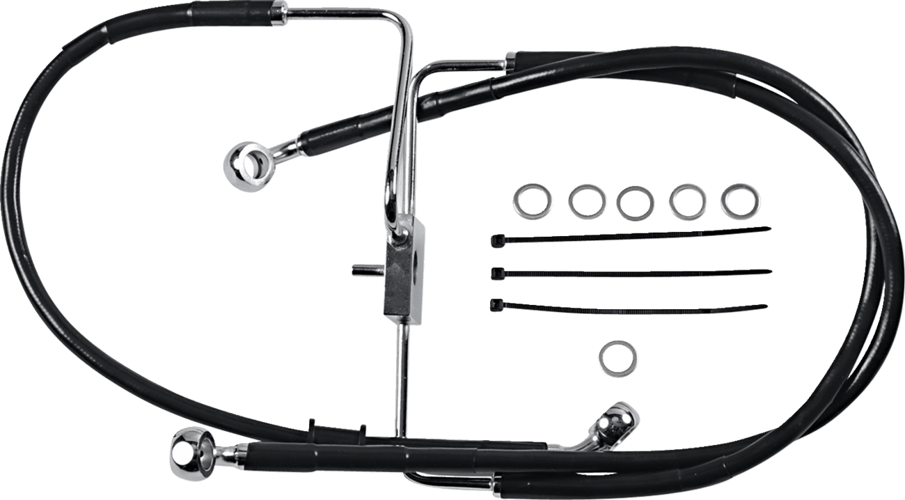 DRAG SPECIALTIES 1741-5852 Brake Line - +2" - Black - XL