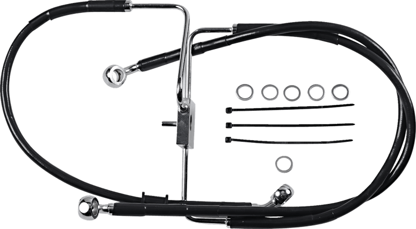 DRAG SPECIALTIES 1741-5852 Brake Line - +2" - Black - XL