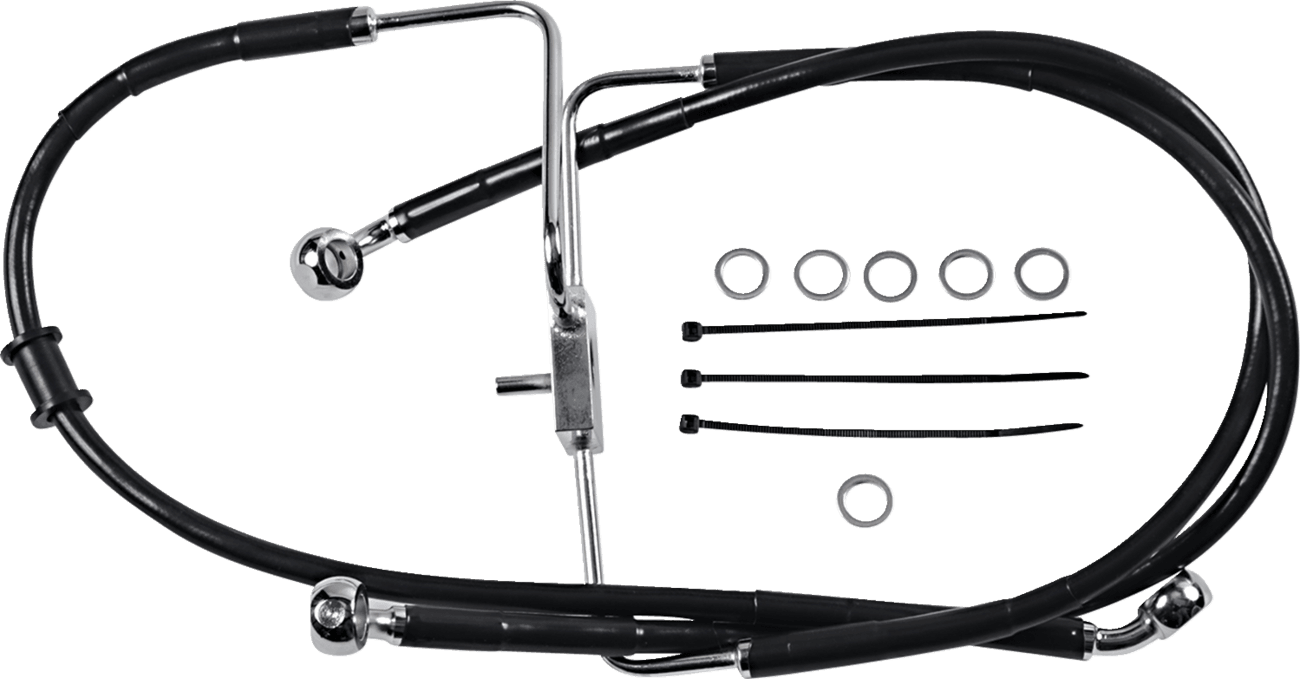 DRAG SPECIALTIES 1741-5853 Brake Line - +4" - Black - XL