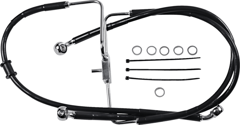 DRAG SPECIALTIES 1741-5853 Brake Line - +4" - Black - XL