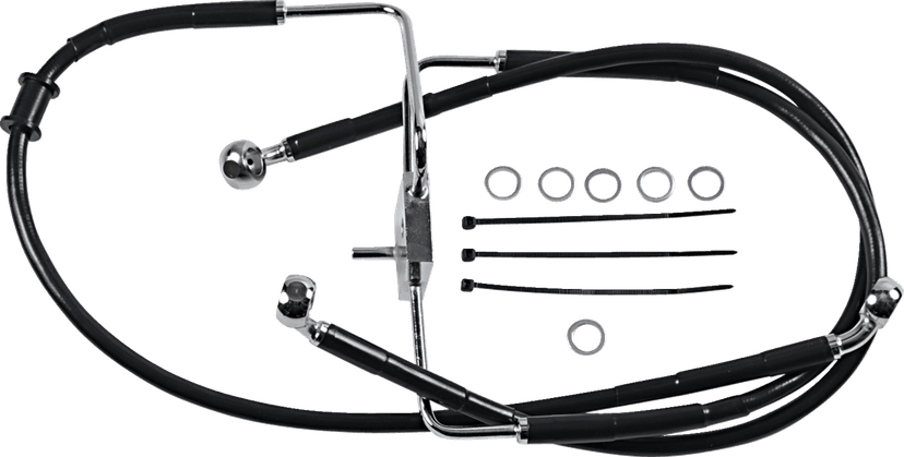 DRAG SPECIALTIES 1741-5854 Brake Line - +6" - Black - XL