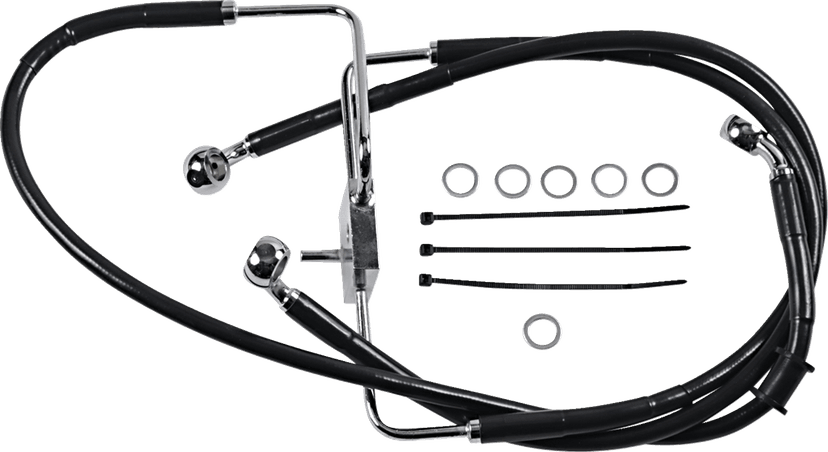 DRAG SPECIALTIES 1741-5855 Brake Line - +8" - Black - XL
