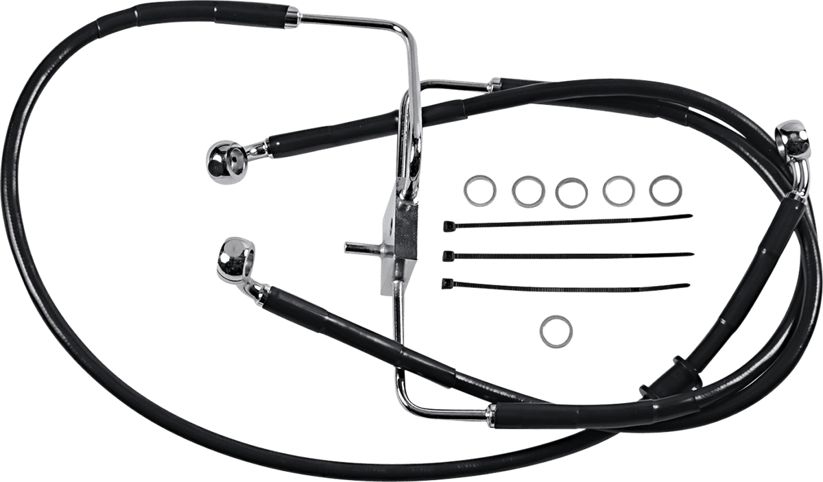 DRAG SPECIALTIES 1741-5856 Brake Line - +10" - Black - XL