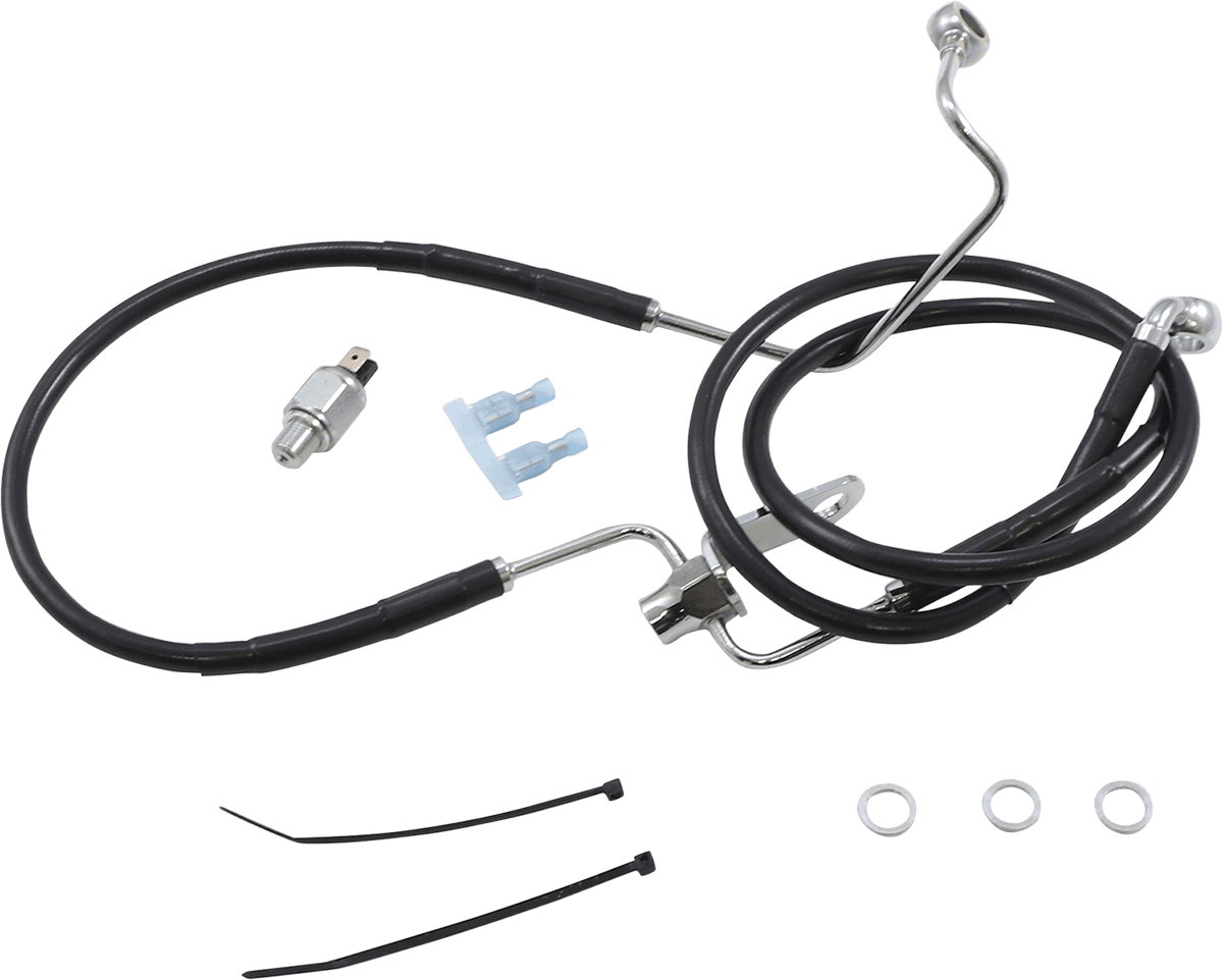 DRAG SPECIALTIES 1741-6235 Brake Line - Rear - Black - +3" Non ABS