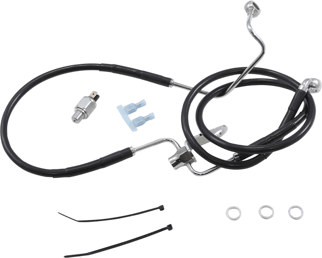 DRAG SPECIALTIES 1741-6235 Brake Line - Rear - Black - +3" Non ABS