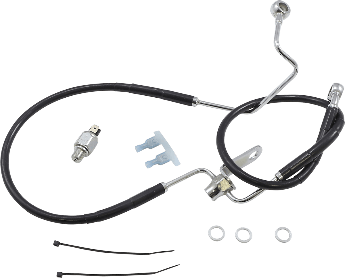 DRAG SPECIALTIES 1741-6236 Brake Line - Rear - Black - +3" ABS