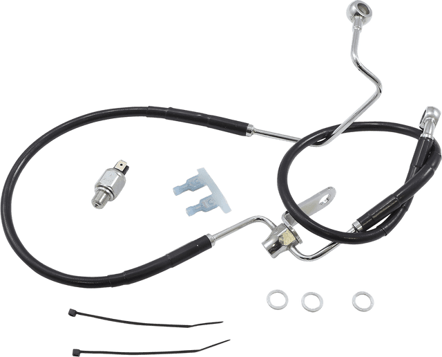 DRAG SPECIALTIES 1741-6236 Brake Line - Rear - Black - +3" ABS