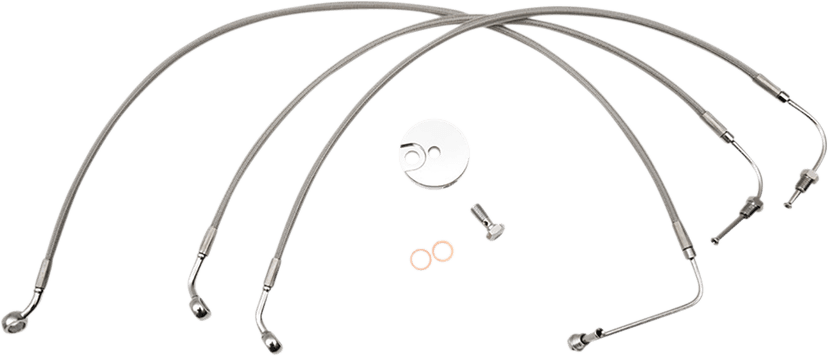 LA CHOPPERS 1741-6237 Brake Lines - Mini Ape Hanger Handlebars - Stainless Steel — image 2 of 2