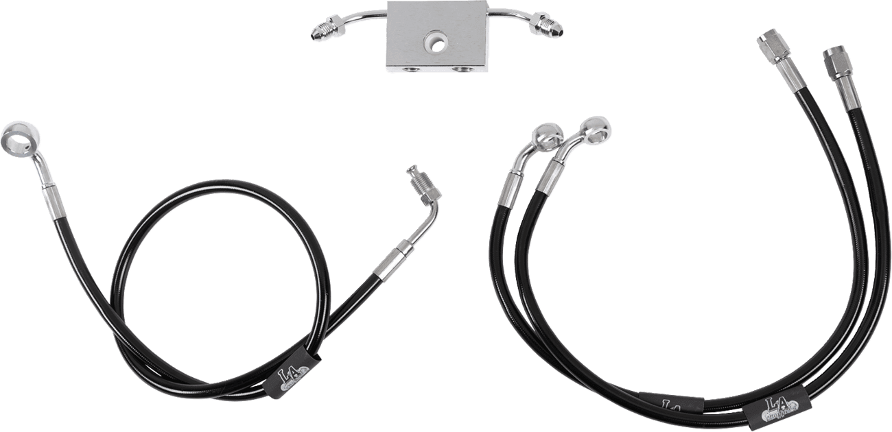 LA CHOPPERS 1741-6238 Brake Line - Mini Ape Hanger Handlebars - Black