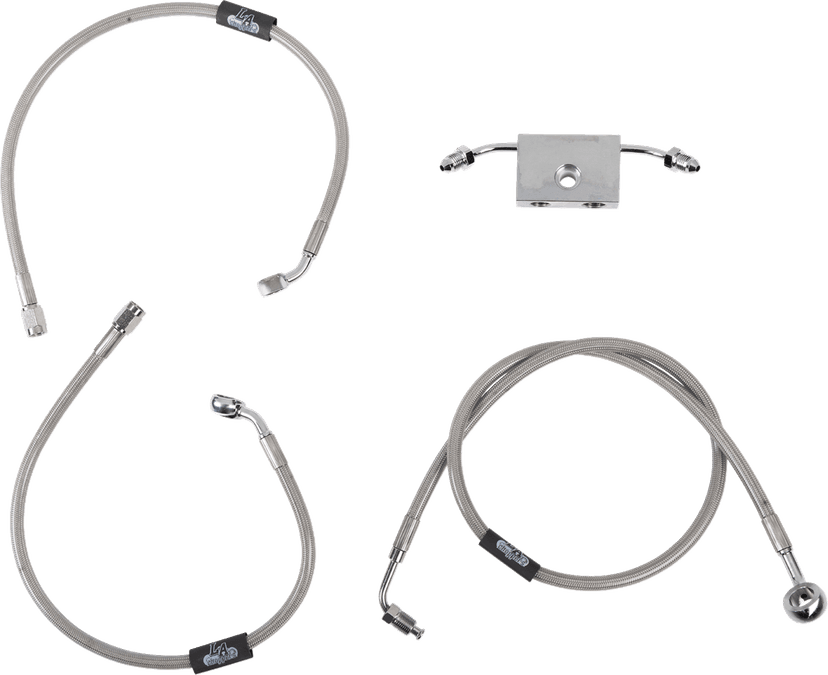 LA CHOPPERS 1741-6240 Brake Lines - 12" - 14" Ape Hanger Handlebars - Stainless Steel