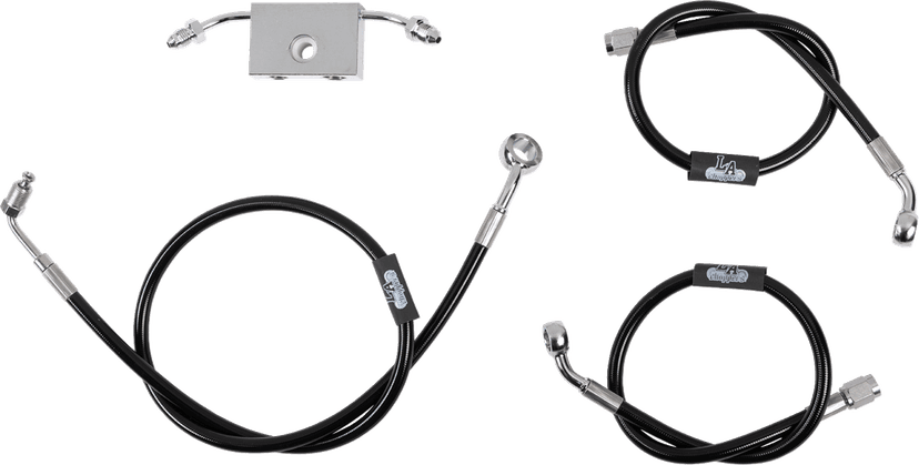 LA CHOPPERS 1741-6241 Brake Line - 12" - 14" Ape Hanger Handlebars - Black