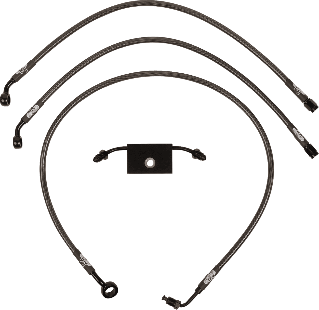 LA CHOPPERS 1741-6242 Brake Lines - 12" - 14" Ape Hanger Handlebars - Midnight