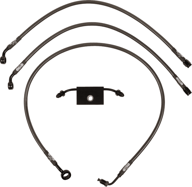 LA CHOPPERS 1741-6242 Brake Lines - 12" - 14" Ape Hanger Handlebars - Midnight