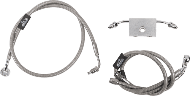 LA CHOPPERS 1741-6243 Brake Lines - 15" - 17" Ape Hanger Handlebars - Stainless Steel