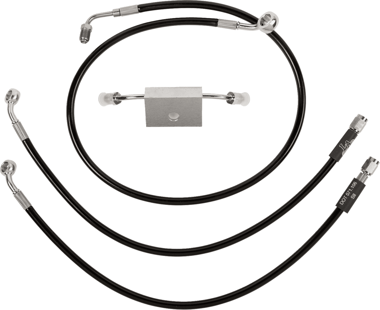 LA CHOPPERS 1741-6244 Brake Line - 15" - 17" Ape Hanger Handlebars - Black