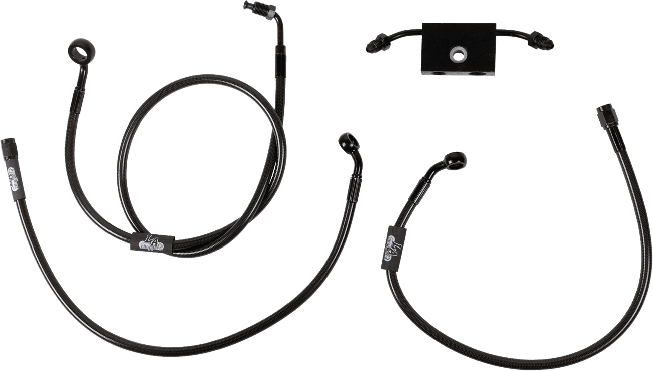 LA CHOPPERS 1741-6245 Brake Lines - 15" - 17" Ape Hanger Handlebars - Midnight