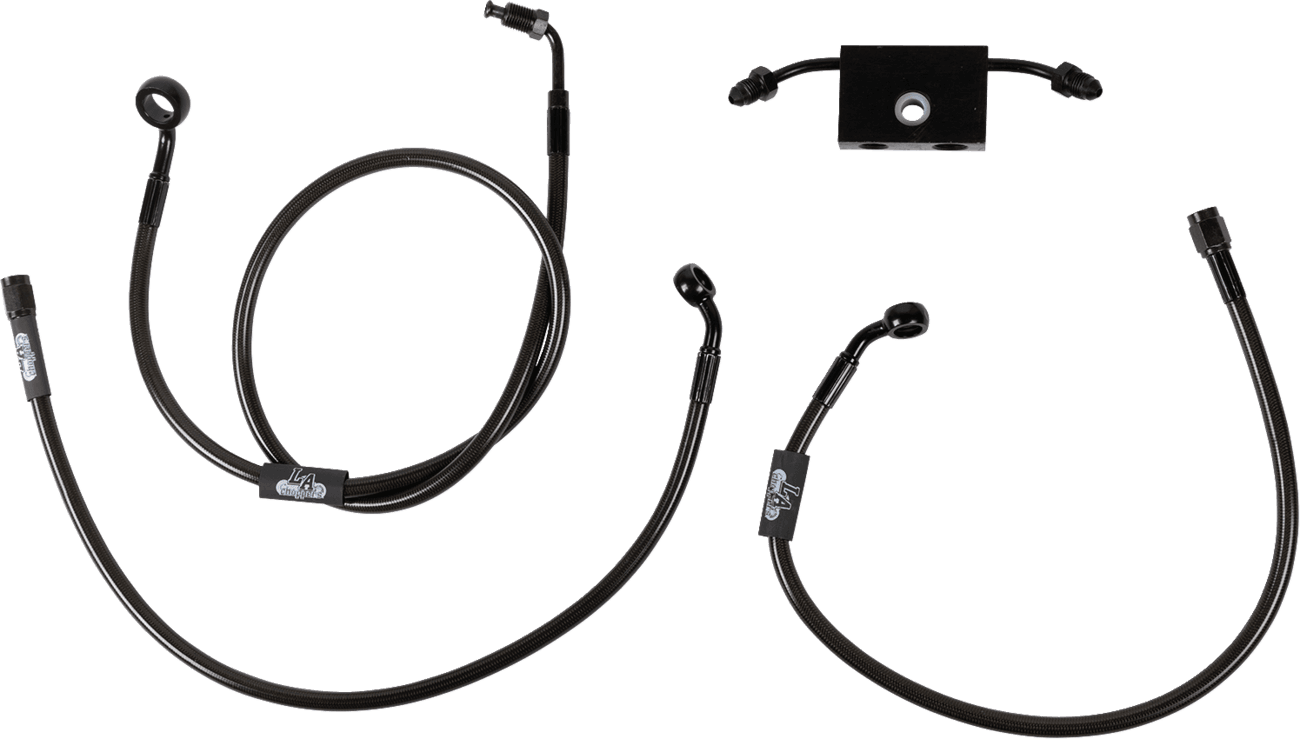 LA CHOPPERS 1741-6245 Brake Lines - 15" - 17" Ape Hanger Handlebars - Midnight