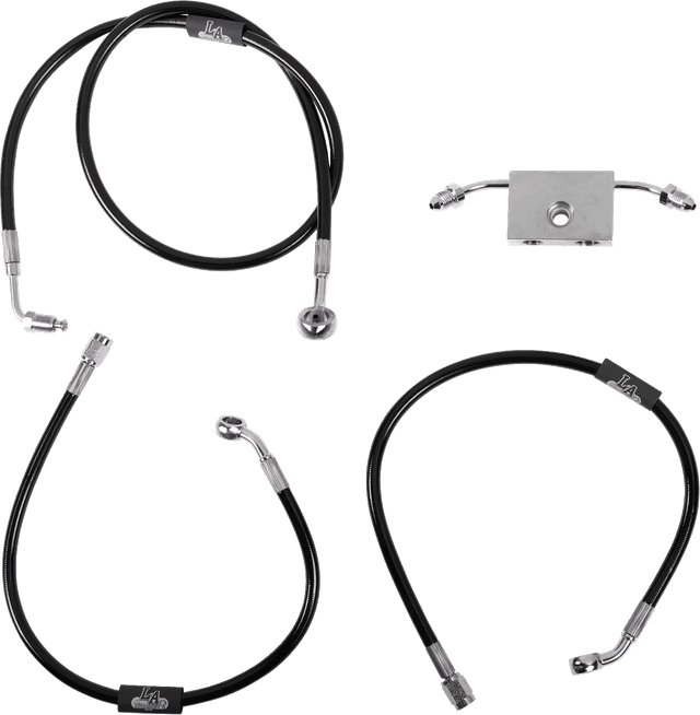 LA CHOPPERS 1741-6247 Brake Line - 18" - 20" Ape Hanger Handlebars - Black