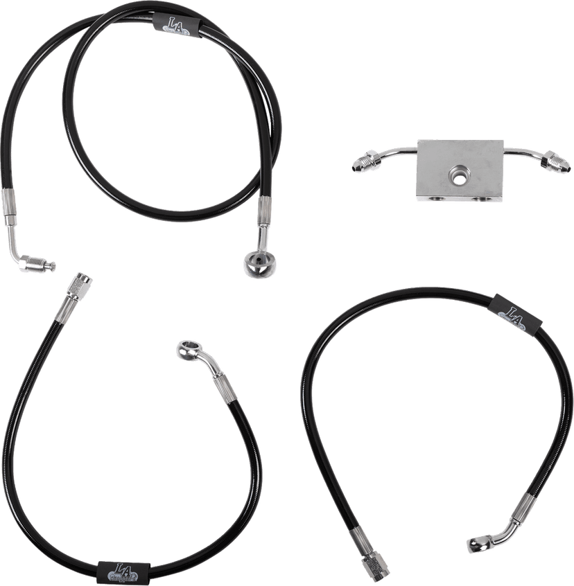 LA CHOPPERS 1741-6247 Brake Line - 18" - 20" Ape Hanger Handlebars - Black