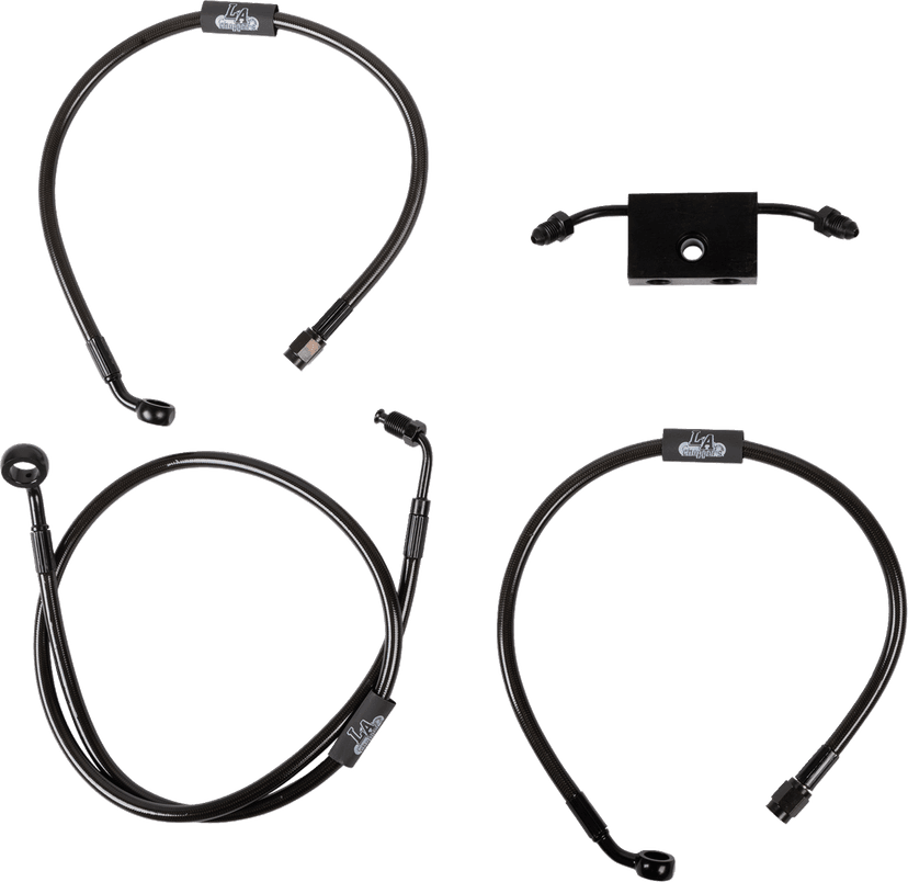 LA CHOPPERS 1741-6248 Brake Lines - 18" - 20" Ape Hanger Handlebars - Midnight