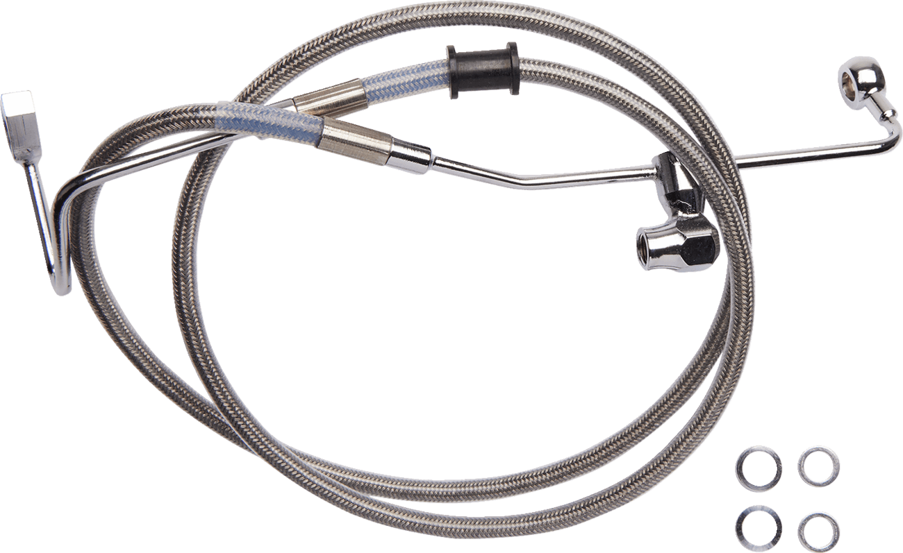 DRAG SPECIALTIES 1741-6334 Brake Line - Rear - ABS - Stainless Steel