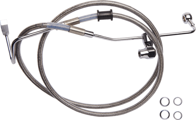 DRAG SPECIALTIES 1741-6334 Brake Line - Rear - ABS - Stainless Steel