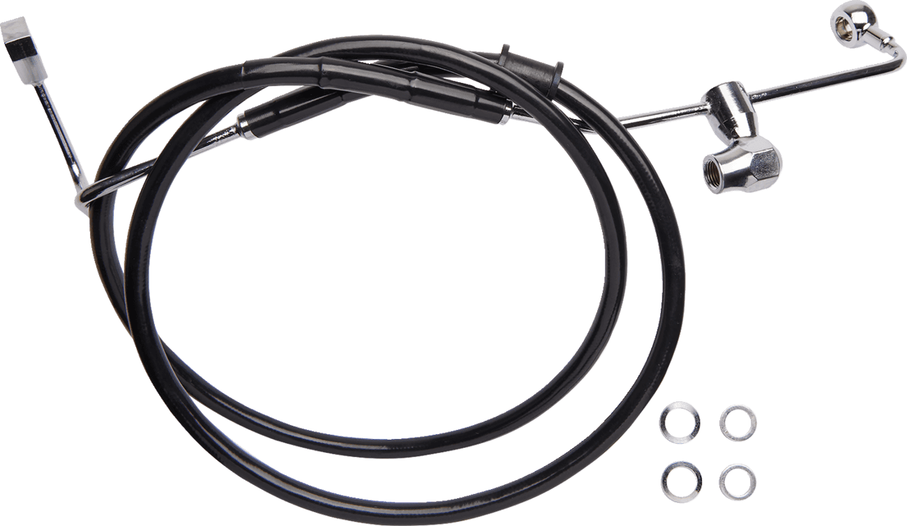 DRAG SPECIALTIES 1741-6335 Brake Line - Rear - ABS - Black