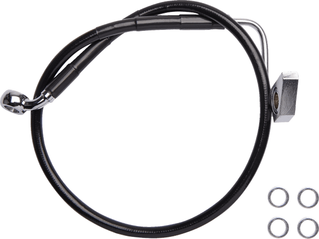 DRAG SPECIALTIES 1741-6337 Brake Line - Rear - ABS - Black