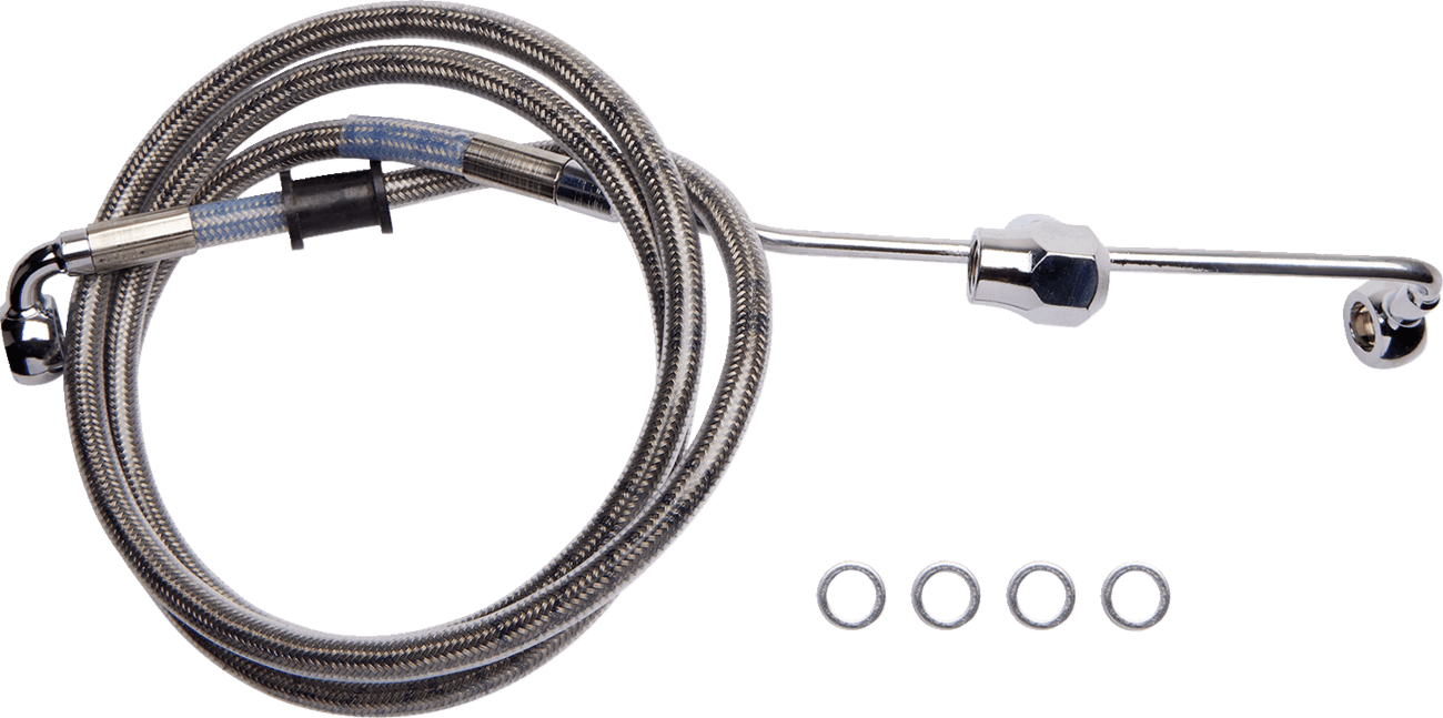 DRAG SPECIALTIES 1741-6338 Brake Line - Rear - Non-ABS - Stainless Steel