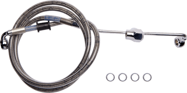 DRAG SPECIALTIES 1741-6338 Brake Line - Rear - Non-ABS - Stainless Steel