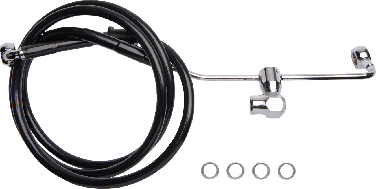 DRAG SPECIALTIES 1741-6339 Brake Line - Rear - Non-ABS - Black