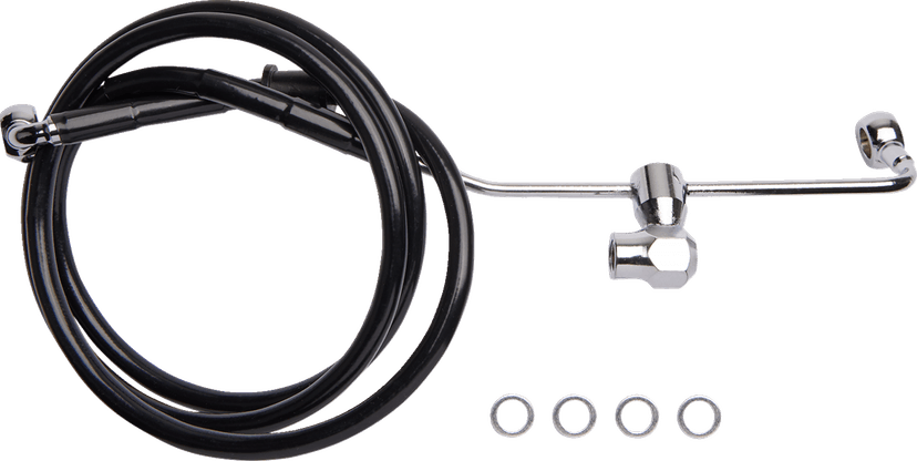 DRAG SPECIALTIES 1741-6339 Brake Line - Rear - Non-ABS - Black