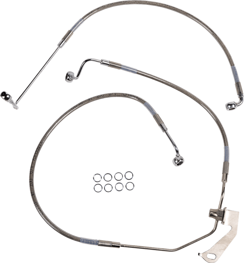 DRAG SPECIALTIES 1741-6340 Brake Line - Rear - Non-ABS - Stainless Steel — image 2 of 2