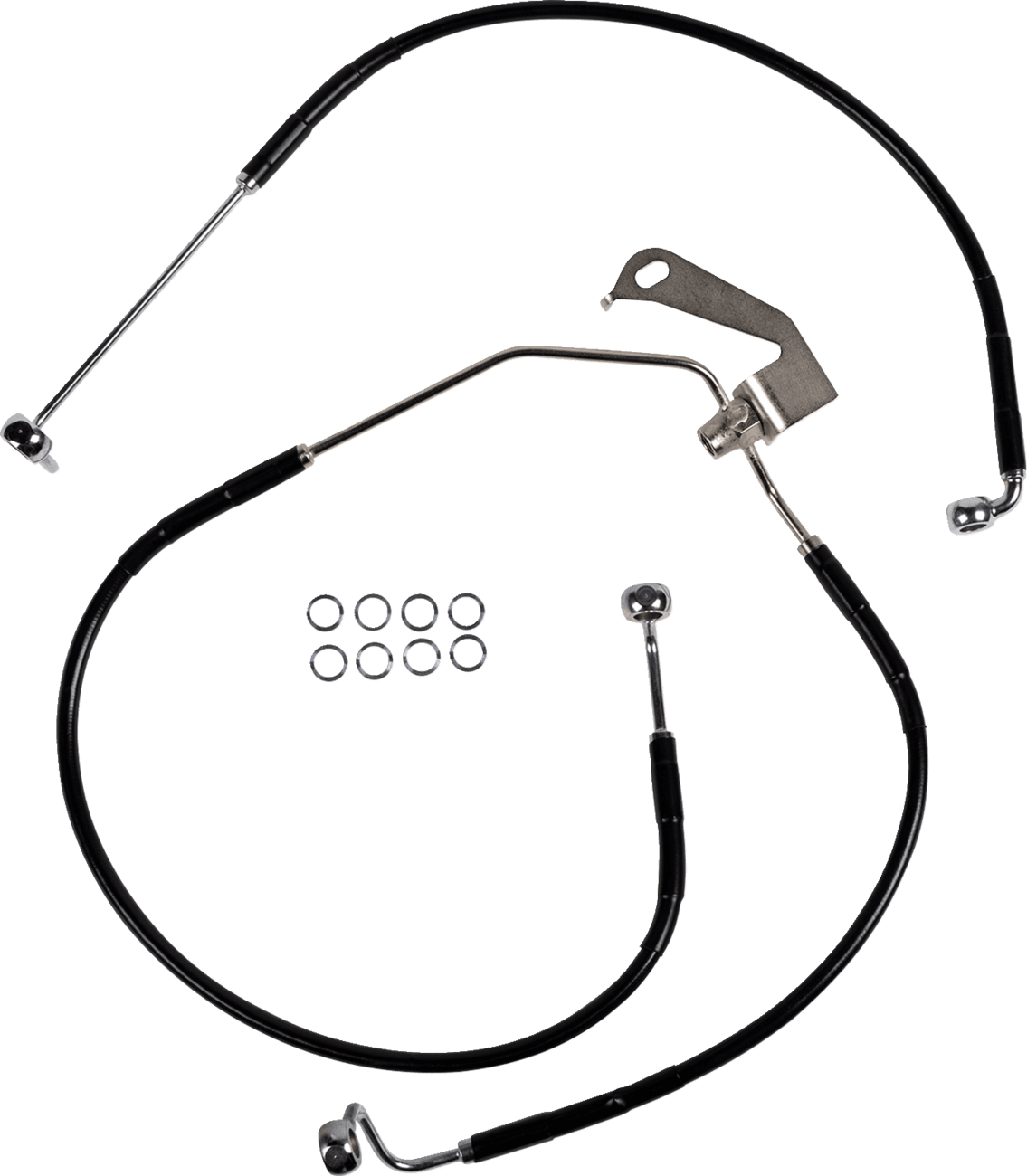 DRAG SPECIALTIES 1741-6341 Brake Line - Rear - Non-ABS - Black
